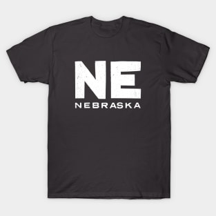 NE Nebraska State Vintage Typography T-Shirt